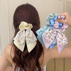 5 Pcs Floral Hair Scarf Scrunchies Bowknot hair ribbons Hand Bands Elastic