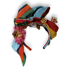 DOLCE & GABBANA Headband Multicolor Floral Crystal Embellished Diadem 2190usd