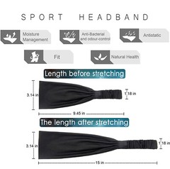 Men Women Yoga Sweat Bands Headbands Elastic Wide Sweatband for Running Workout