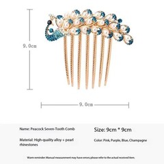Hairclip, antique style, inserted comb, rhinestone bridal hair accessory