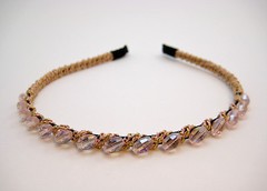 Cute Golden Rope Bound Headband w/ Lovely Beads- Various Colors Choose From