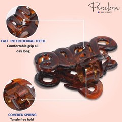 Parcelona French Love Small 2″ Celluloid Acetate Hair Claws for Women and Girls