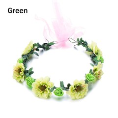 Rose Flower Crown Bridal Halo Headpiece Bohemia Garland Girls Floral Wreath