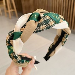 Black Brown Green Soft Braided Headband for Women Vintage Cloth Hair Hoop Style