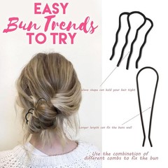 7 Pcs Metal Hair Side Combs Hair Fork Clip Teeth Hair Pin Stick for Updo Bun, U