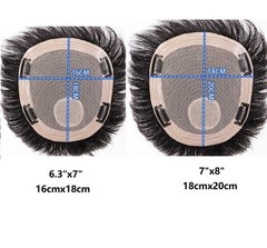 Paste on/Clip on 100% Natural Human Hair Toupee for Men, with Realistic Whirl