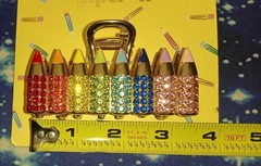 Piper • K Gold Painted & Multi Colored Rhinestones Metal Hair Claw Clip PENCILES