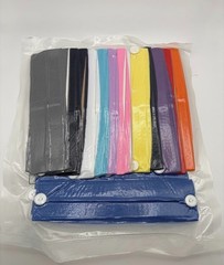 Multicolor Fabric Headbands with Button Accents for Women, Lot of 16