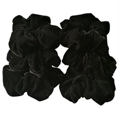 6 Pcs Black Color Large Size Velvet Scrunchies for Women Hair Assorted Colors