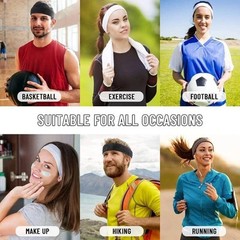 4pack Sports Headband Yoga Gym Sweatband Women Men Hair Bands Head Sweat Band