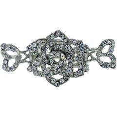 USA MOGHANT Glam LARGE Rose Flower Hair Clip Claw Hairpin Rhinestone Crystal