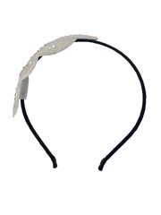 1 piece head piece band beads sparkle wedding 1920s WHITE women’s NEW