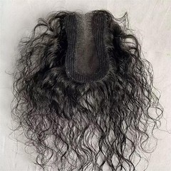 2.75×4.3″Lace Parting 100% Wavy Human Hair Topper 10″-hook and loop on Hair 10″