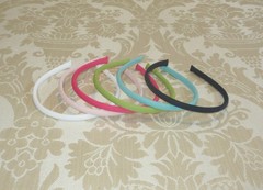 Handmade Preppy Multicolor 1/4″ Solid Color Linen Blend Fabric Headband Lot 6pc