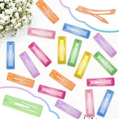 49 Pcs Cute Metal Glitter Rectangular Snap Hair Clips for Glitter-Colorful