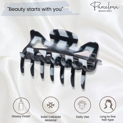 Parcelona French Classic 3″ Medium Celluloid Covered Spring Hair Claw Clip