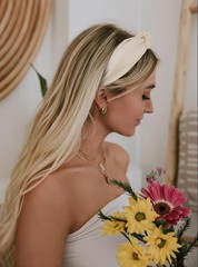 Women’s Fashion Headbands Non-Slip Leopard Print Knot Hairbands Set with Beige