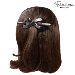 Parcelona French Infinity Medium Celluloid Hair Slider Bun Cover for Women
