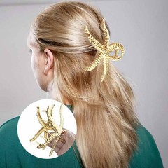 3Pcs Large Starfish Hair Claw Clips Gold 1 Count (Pack of 3),