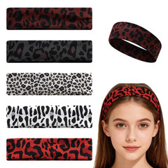 Trendy Animal Print Headbands for Women, Wide Elastic Stretchy Hair Bands, Non-S