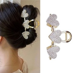 Pearls Heart Hair Clips Valentines Day 1 Count (Pack of 1), B