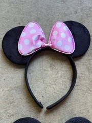 Lot of 6 Black Kids Mickey and Minnie Mouse Ears Headband Costume