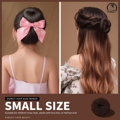 Hair Bun Maker for , 4 Pcs Brown Ballet Buns in 4 Sizes, Hair Donuts