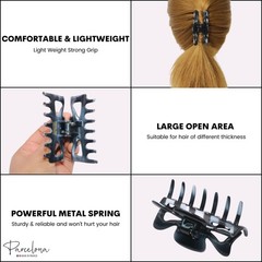 Parcelona French Classic 3″ Medium Celluloid Covered Spring Hair Claw Clip