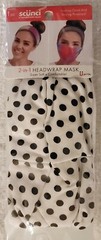 SCUNCI 2-IN-1 Headwrap Mask – Tie-Dye, Polka Dot, Pink Floral, Zebra – NEW