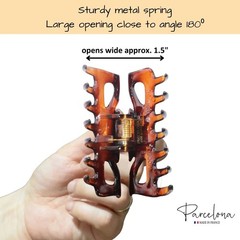 Parcelona French Classic Small 2.5″ Celluloid Set of 2 Jaw Hair Claws for Women