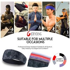 Non Slip Sports Headband for Women Men Moisture Wicking Sweat Stretch Hair Band