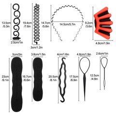 81PCS Hair Twist Styling Clip Set Bun Maker Comb Elastic Bands Braid Accessories