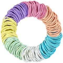 216-Piece Hair Ties, 4mm Pastel Colors Value Pack, Durable Ponytail Holders F…