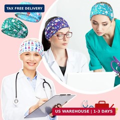 Tigeen 30 Pcs Nursing Headbands for Women Non Slip Nurses Hair Bands with Button