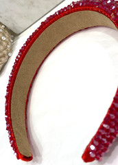 Chunky Headbands Lot 5 Full Rhinestones Clear/ Colored Pearl Lace Accents Bridal