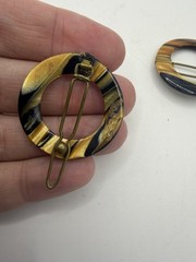 Vintage French Multi Color open Barrette Hair Clips set 2 France mini