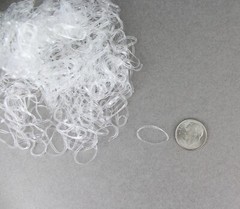 Clear Set pack 500 small tiny mini hair ties elastics rubber bands girl braid