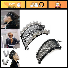 2-Pack Stretch Banana Clips – Hair Combs for Thick Natural Hair, All-Day Hold Up