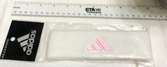 Vintage NIP Adidas Terry Cloth Headband Pink & White