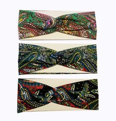 Paisley Twisted Stretch Yoga Sports Knotted Headwrap Headband HW1481