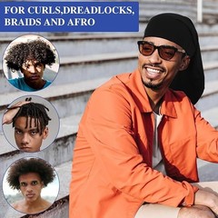 2Pcs Dread Caps for Men, Dreadlock Cap Mens, Long Hair Dreads Head Stocking Wrap