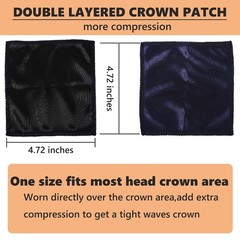 2 Pcs Double Layer Crown Patch for Waves,Wave One Size, Black+Navy