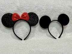 Black sequin minnie Mickey mouse ears headband Party hair band costume sparkly