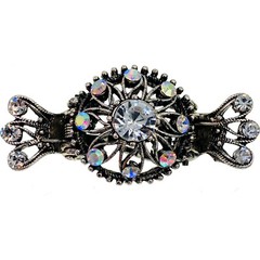 USA MOGHANT Vintage Flower Hair Clip Claw Jaw Hairpin Rhinestone Crystal