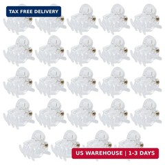 BokWin 24 Pcs Mini Hair Clips,0.6 Inch Claw 1 Count (Pack of 24) Clear