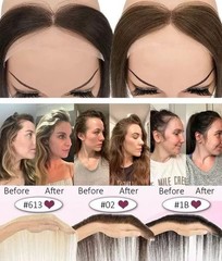 13inx2in Lace Front Hairline Topper 100% Human hair with Strap to fix, 14″