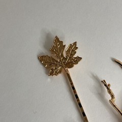 16 Gold Feather Leaf Flower Metal Hair Clips Bobby Pins New Free Shipping