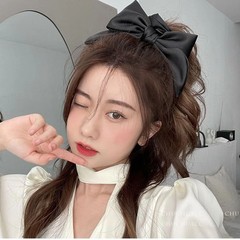 Solid Color Bow Ribbon Hair Tie Fashion Bow Scrunchies Hair Accessories Cloth Po
