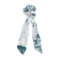 Nollia 4 Sets Tie Dye Print Scrunchies With Matching Hair Ties, Sheer Fabric