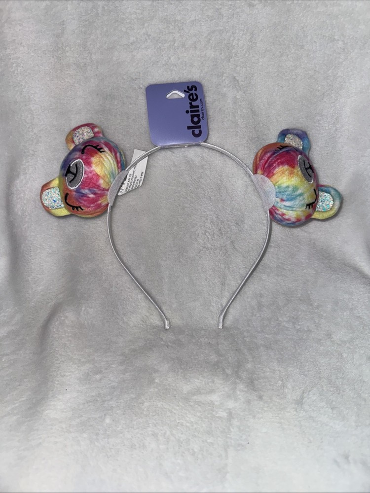 Claires Tye Dye Teddy Bear Headband